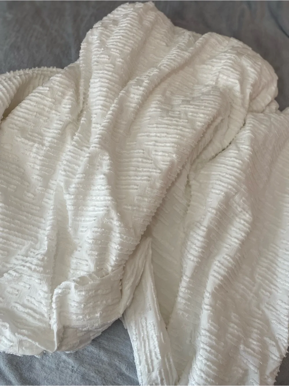 Anthropology white Clipped Jacquard duvet cover